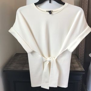 ♦️Express- Cream, wrap front blouse- never worn